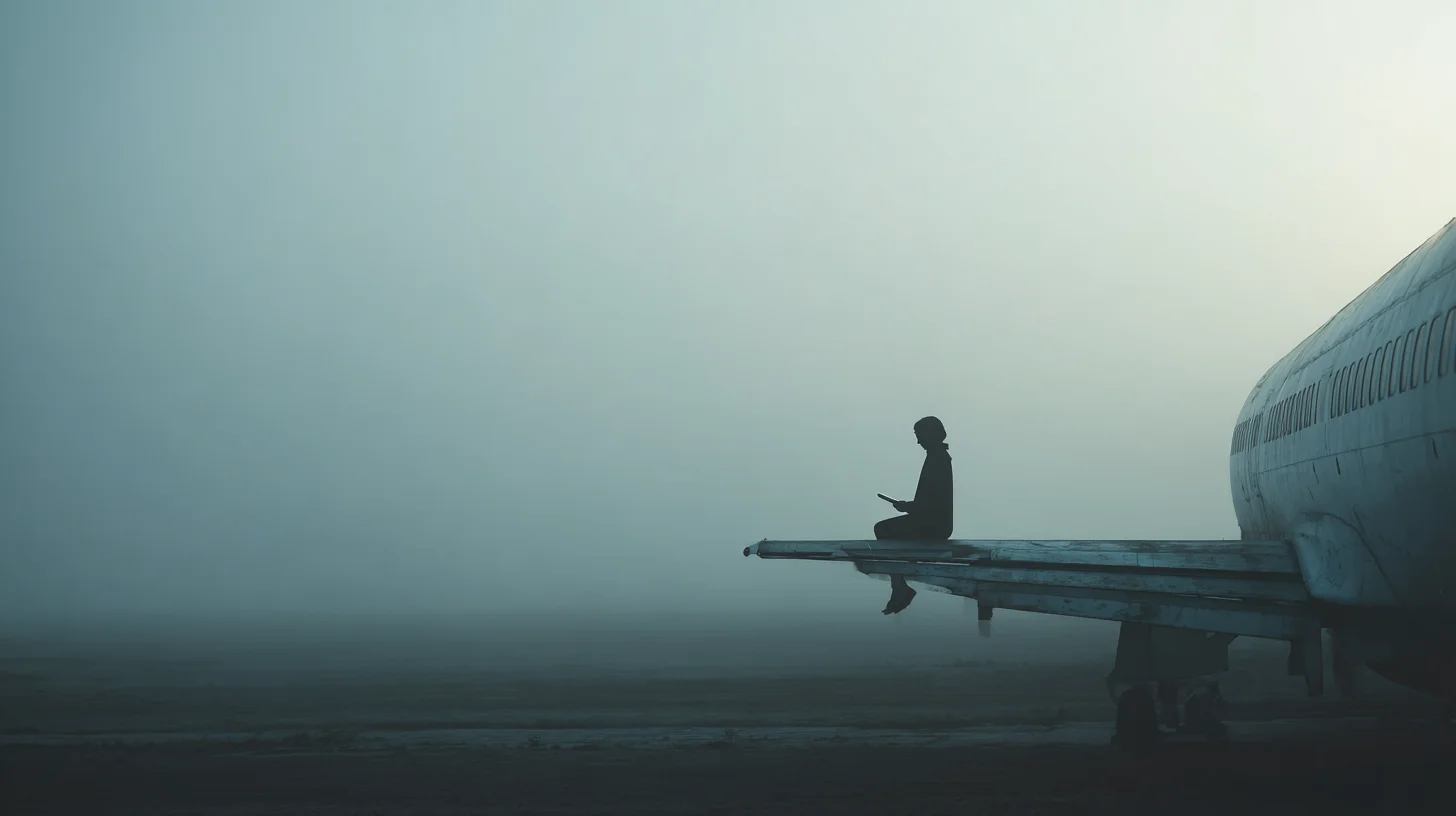 Figure on Airplane Wing