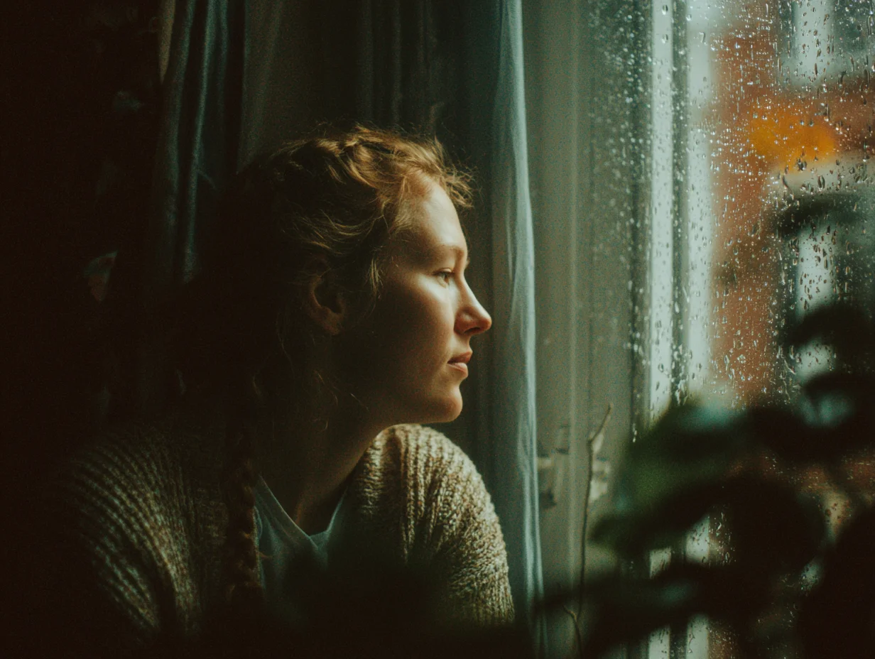Woman at Rainy Window