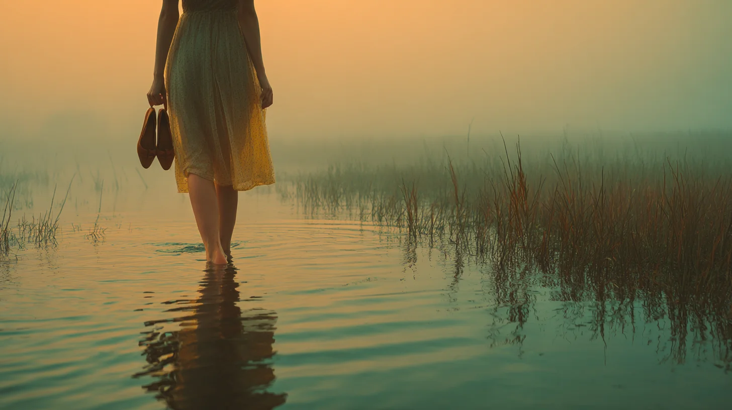 Woman in Flooded Field