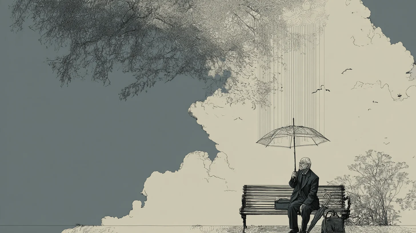 Old Man on Cloud Bench